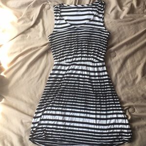 Striped black and white dress